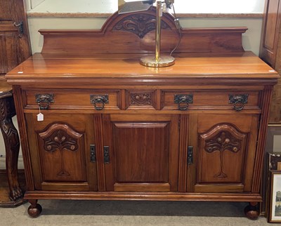 Lot 603 - An early 20th century walnut Art Nouveau...