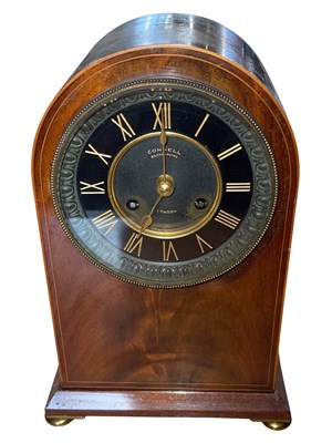 Lot 471 - A late 19th century mahogany mantle clock, the...