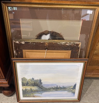 Lot 604 - Three decorative pictures to include portrait...