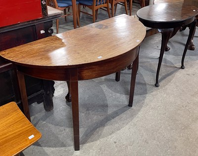 Lot 612 - A 19th century mahogany D-end table section/...