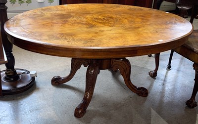 Lot 614 - A Victorian walnut and marquetry inlaid coffee...