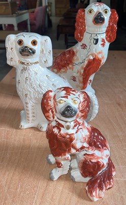 Lot 465 - A group of three assorted pottery King Charles...