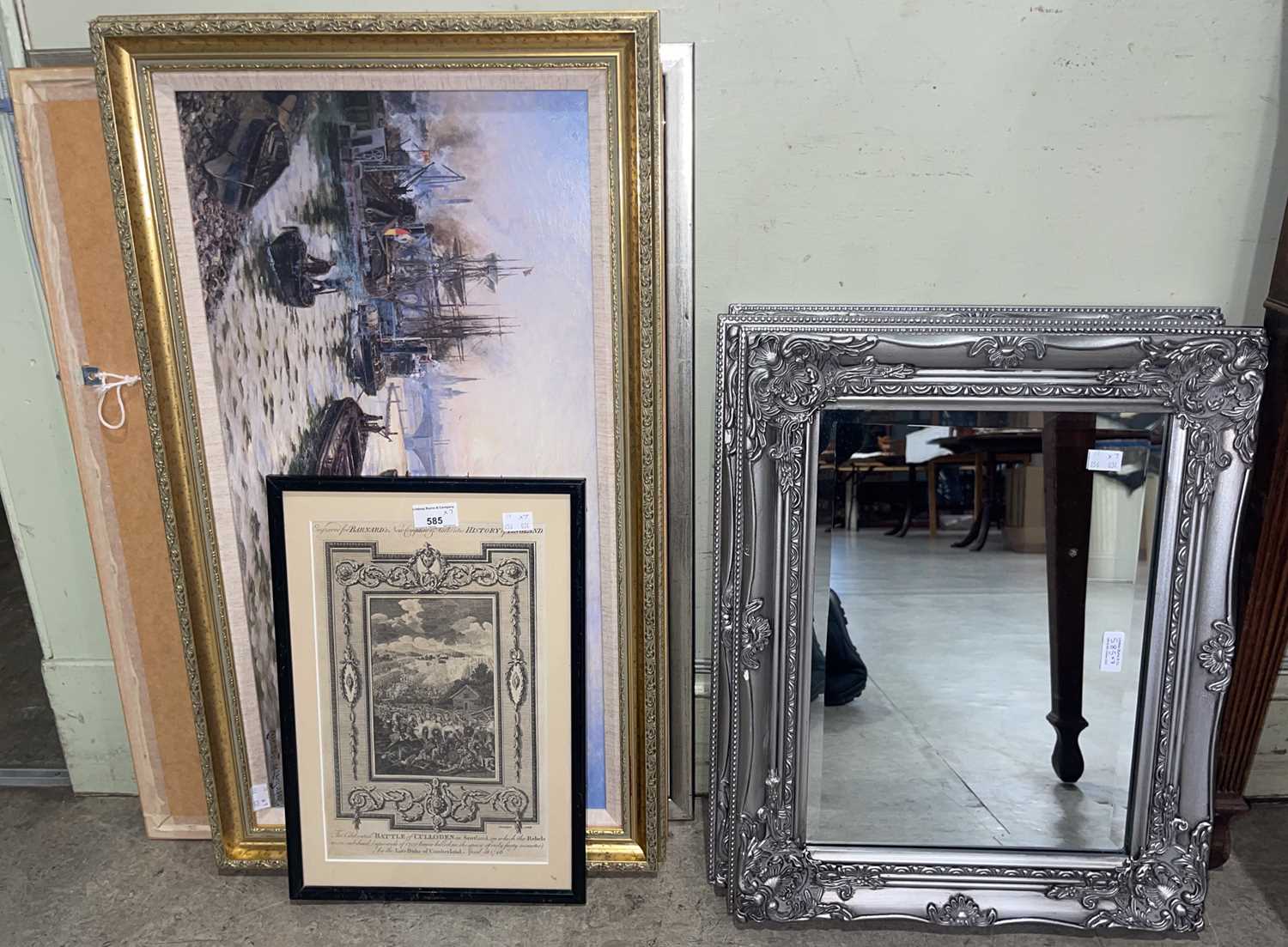Lot 585 - Three assorted rectangular bevelled wall