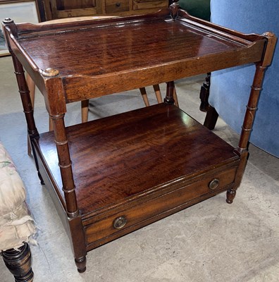 Lot 632 - A reproduction mahogany rectangular two tier...