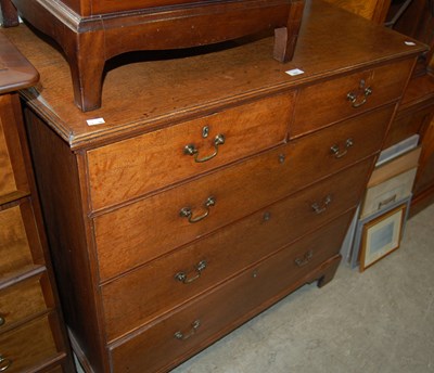 Lot 609 - a 19th century oak chest of two short over...