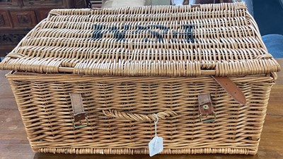 Lot 640 - A Fortnum & Mason wicker picnic hamper, with...