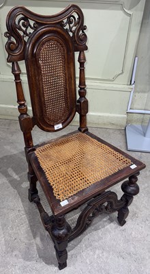 Lot 641 - An antique stained beech hall chair, with...