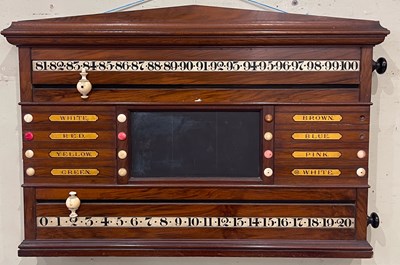 Lot 644 - An antique walnut wall mounted snooker...