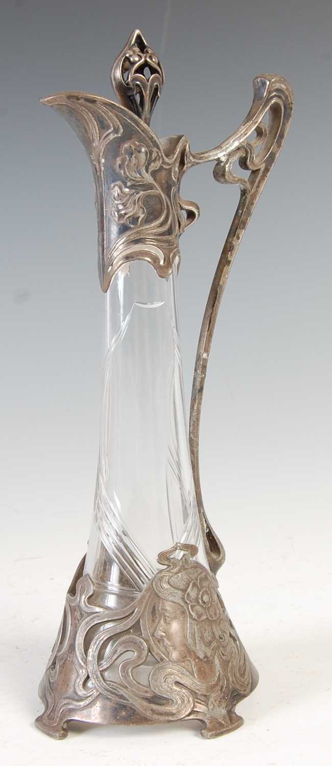 Lot 193 - A W.M.F. Art Nouveau liqueur jug and stopper,...