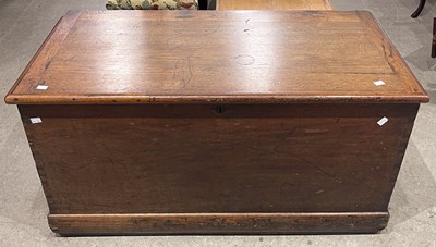 Lot 660 - An antique stained wood blanket box/sea chest...