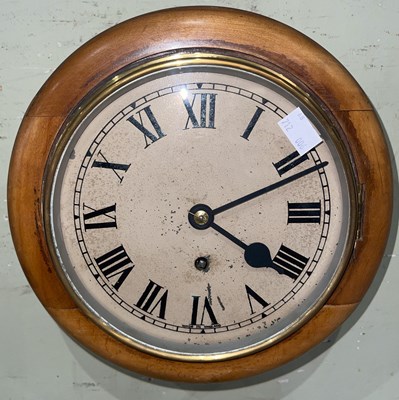 Lot 658 - An early 20th century stained beech wall clock,...