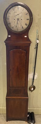 Lot 672 - A 19th century mahogany drumhead longcase...