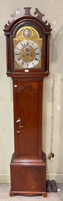 Lot 673 - An 18th/19th century mahogany longcase clock,...