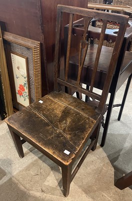 Lot 696 - A George III brander-back side chair (poor...