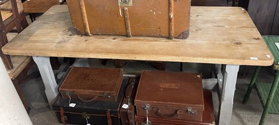 Lot 702 - An attractive looking pine refectory table,...