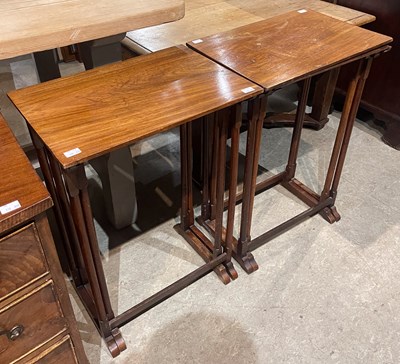 Lot 711 - Two nests of two mahogany rectangular shaped...