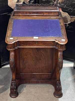 Lot 719 - A 19th century walnut Davenport desk, 54cm...