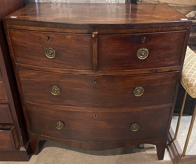Lot 721 - A 19th century mahogany bowfront chest fitted...