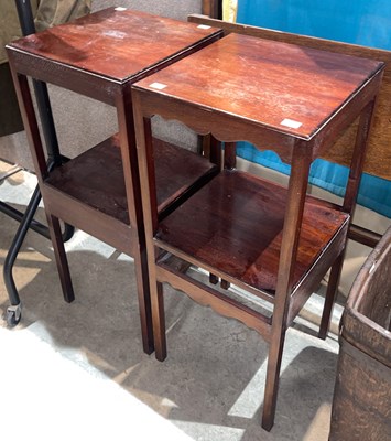 Lot 723 - A pair of George III style mahogany washstands,...