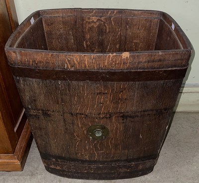Lot 693A - An antique oak twin-handled churn pail, 50cm...
