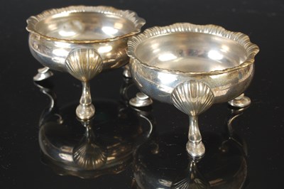 Lot 86 - A pair of George III Scottish silver salt...