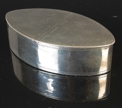 Lot 97 - A George III Scottish silver navette shaped...