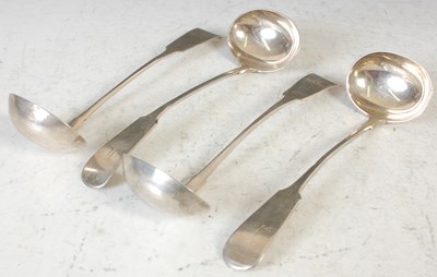 Lot 179 - A set of four Scottish provincial silver toddy...