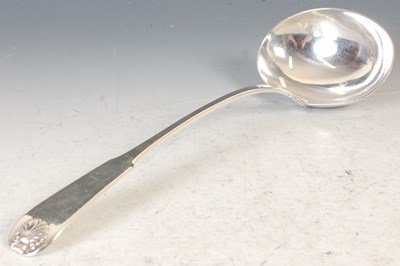 Lot 127 - A George III Scottish silver soup ladle, by...