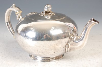 Lot 8 - A Victorian silver teapot of plain circular...