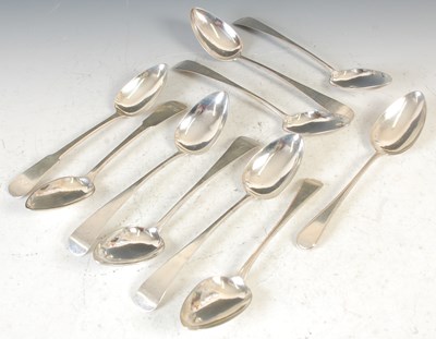 Lot 182 - A set of six silver tablespoons, by William...