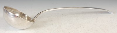 Lot 114 - A Scottish silver soup ladle, by James McEwan,...