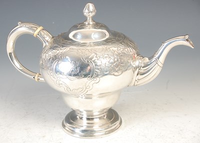 Lot 3 - A George II Scottish silver teapot, by Charles...