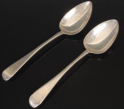 Lot 177 - Two Scottish provincial silver tablespoons, by...