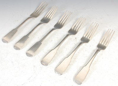 Lot 160 - A set of six Scottish provincial silver table...