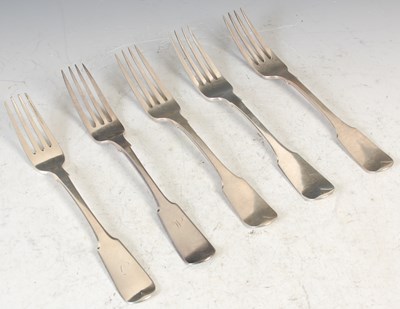 Lot 162 - Five various Scottish provincial silver table...