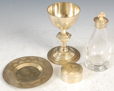 Lot 153 - A Victorian silver-gilt travelling communion...