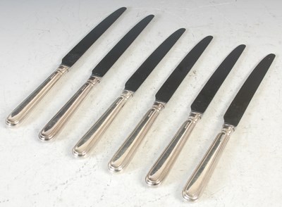 Lot 192 - A set of six Modern silver handled table...