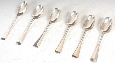 Lot 195 - Six various silver tablespoons, Hanoverian...