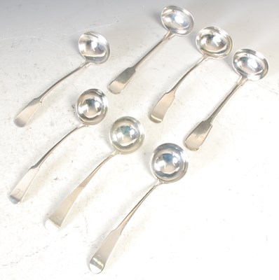 Lot 204 - Seven various Scottish provincial silver toddy...