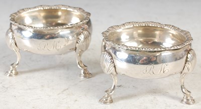 Lot 84 - A pair of George III Scottish silver salt...