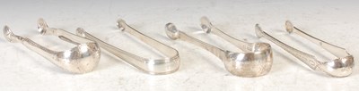 Lot 200 - Four pairs of Scottish silver sugar tongs...
