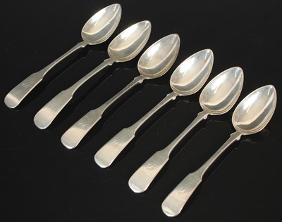 Lot 208 - A set of six Scottish provincial silver...