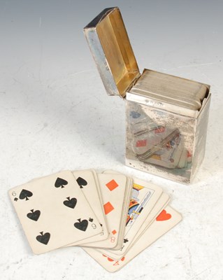 Lot 12 - An Edwardian silver playing card box, by...