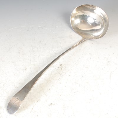 Lot 124 - A Scottish provincial silver soup ladle, by...