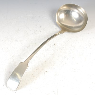 Lot 113 - A Scottish silver-plated soup ladle, by James...