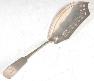Lot 143 - A Scottish silver fish slice, by Robert Keay,...