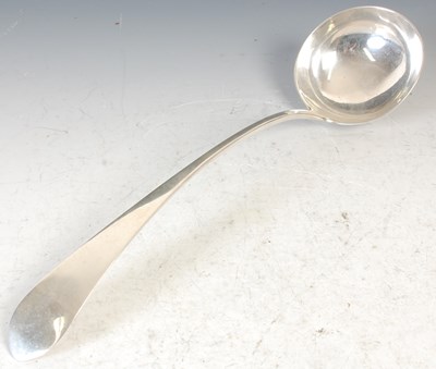 Lot 120 - A Scottish provincial silver soup ladle, by...