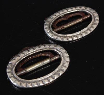 Lot 37 - A pair of Scottish provincial silver shoe...