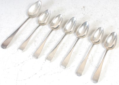 Lot 214 - A set of six Scottish provincial silver...