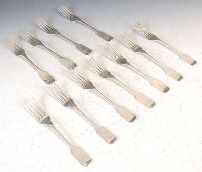 Lot 164 - A set of eleven white metal provincial table...